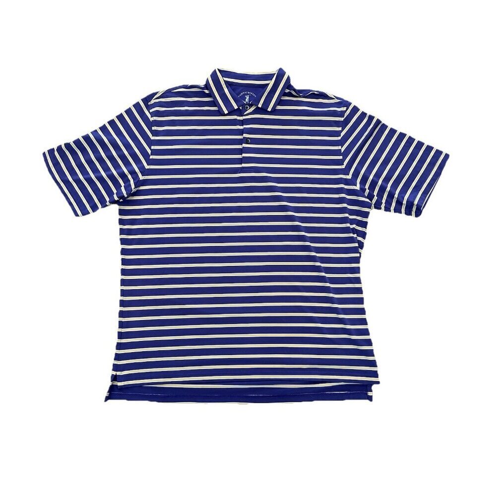 Fairway And Greene Mens XL Golf Purple & Yellow Stripped Polo Short Sleeve Shirt